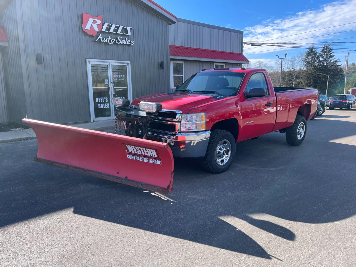 2011 Red /Black Chevrolet Silverado 2500HD Work Truck Long Box 4WD (1GC0KVCG8BF) with an 6.0L V8 OHV 16V FFV engine, 6-Speed Automatic transmission, located at 547 E. Main St., Orwell, OH, 44076, (440) 437-5893, 41.535435, -80.847855 - Photo#0